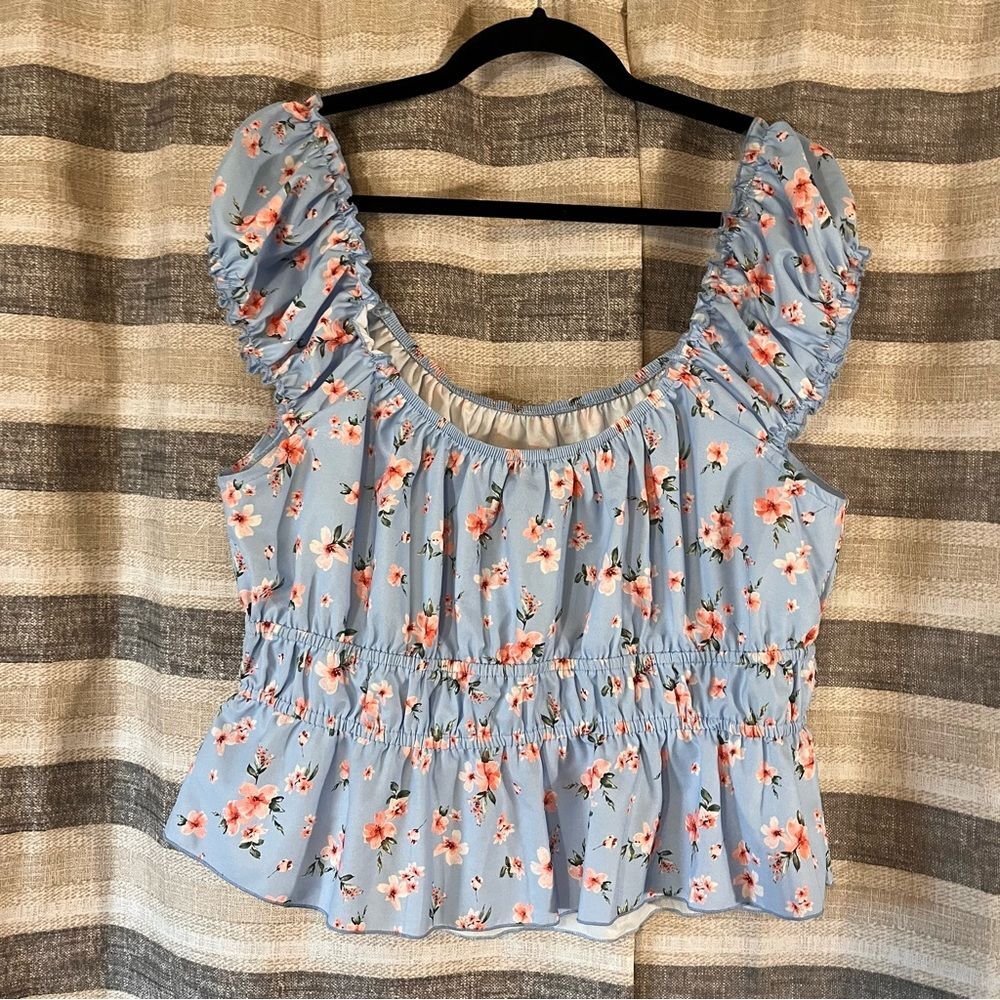 Arula Blue And Pink‎ Top Size X (XL)